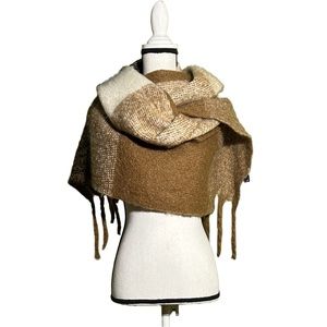 Women's Nicole’s Boutique Oversized Plaid Fringed Thick Brown Winter Scarf